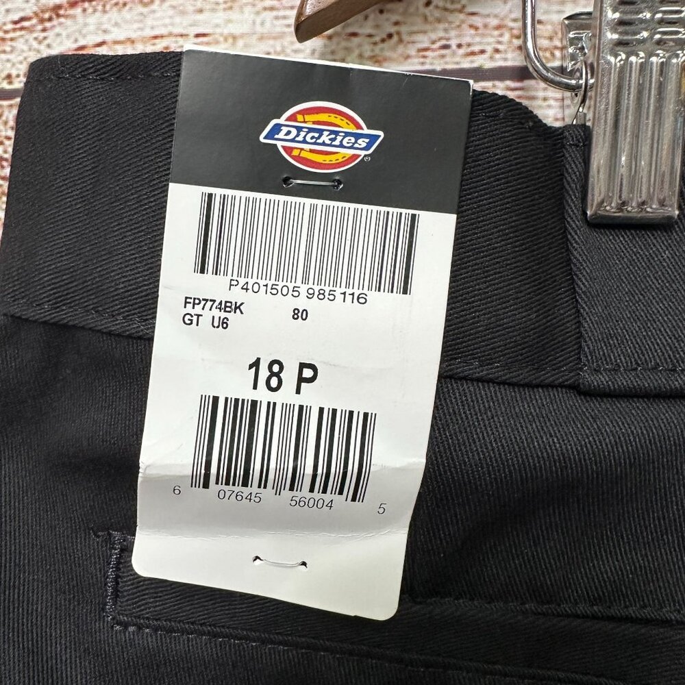 Dickies Women's 774 Work Uniform Pants Black 18P Low Rise Straight Leg - Picture 9 of 11